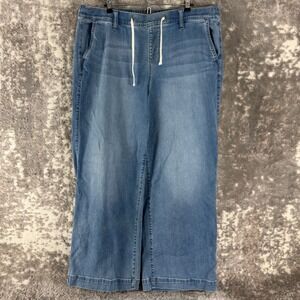 Torrid Plus Size 2R Wide Leg Drawstring Denim Jeans Blue Full Length Women